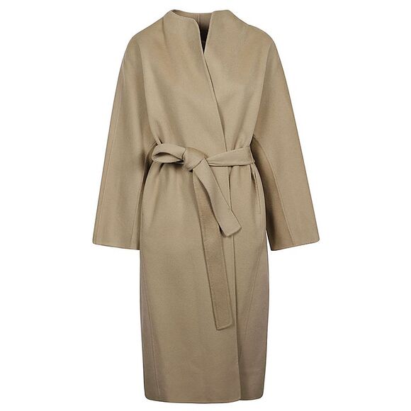 Sandbeige Women Wool Midi Coat - Picture 1 of 3